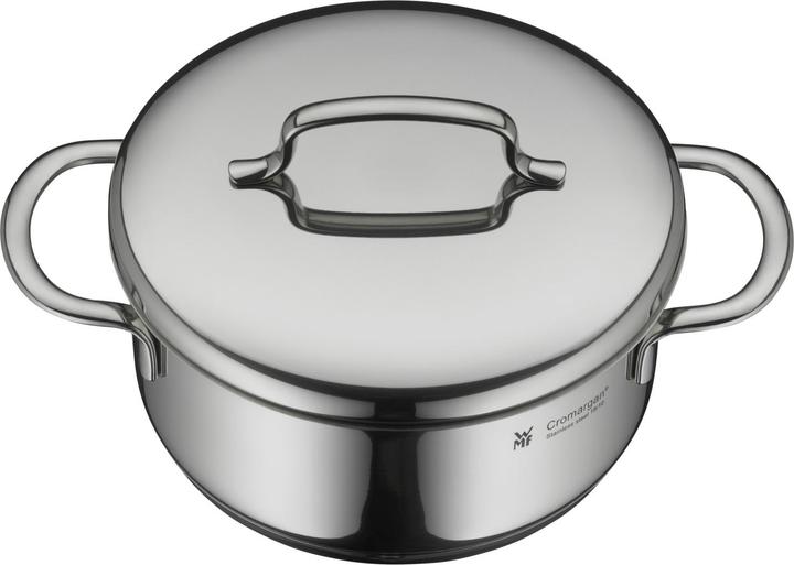 Produktbild WMF Kochtopf Fleischtopf Induktion 14cm klein Metalldeckel Mini Edelstahl 18/10 (14 cm, Kochtopf, Edelstahl)