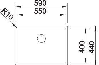 Productafbeelding Blanco Claron 550-U (Onderbouw gootsteen, 44 cm, 59 cm)