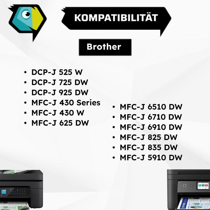Produktbild Inkadoo Druckerpatronen kompatibel zu Brother LC-1240C Tintenpatrone, cyan Cyan (C)