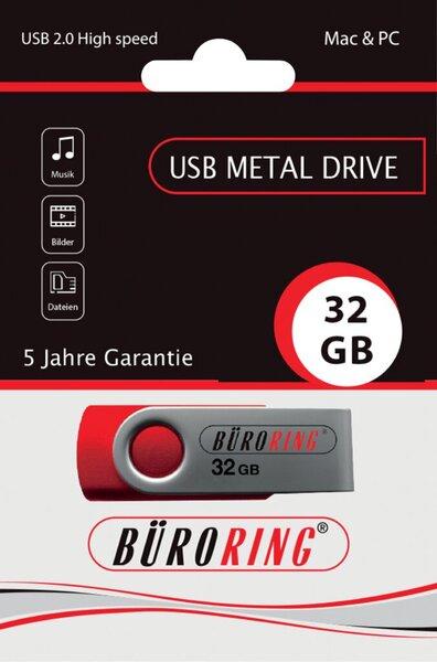 Actual product image Büroring Speicherstick, USB 2.0 mit drehbarer Metall-Abdeckung, Kapazität 32 GB (32 GB, USB-A)