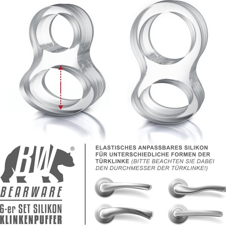 Produktbild Bearware Türklinkenpuffer (6 Stück, 4.5 x 2.5 x 1.5 cm)