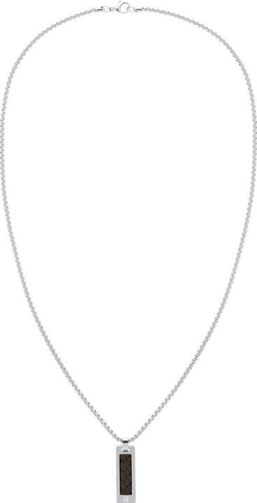 Tommy Hilfiger Metal Meets Braids Halskette (Edelstahl, Leder, 60 cm)