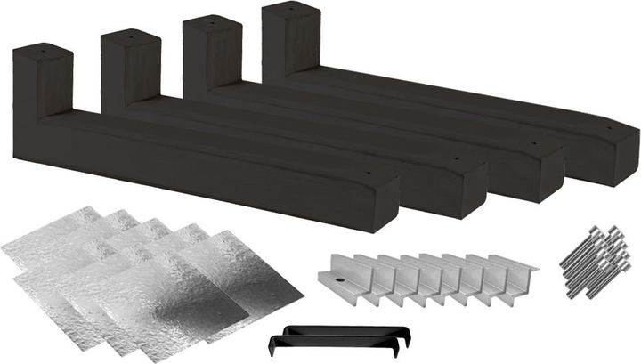 Actual product image Wattstone East-west PV elevation Flat roof for 2 solar modules 10° Concrete base Aluminium-laminated building