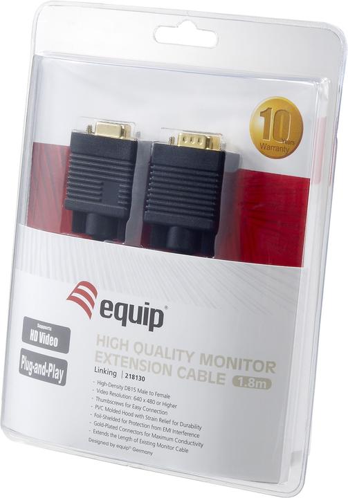 Immagine prodotto equip Estensione VGA maschio/femmina (1.80 m, VGA)