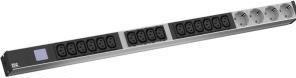Produktbild Bachmann BN0500 48,26cm 19Zoll PDU 1HE 16xC13 4x Schutzkontakt Leistungsmessung Anschluss CEE 16A bl