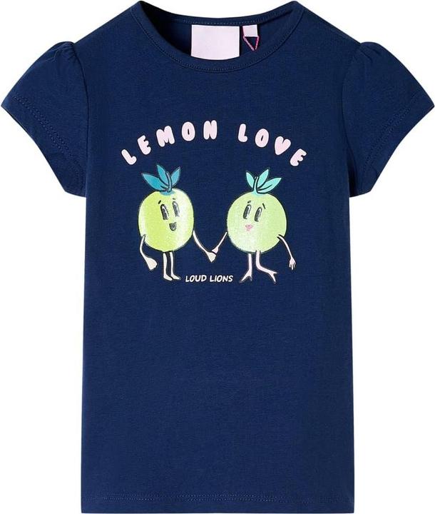 VidaXL Kinder-T-Shirt Marineblau 104,Material: 95 % Baumwolle. 5 (104)