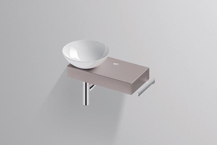 Image du produit Alape Piccolo Novo, plan de toilette, L/H/P 555/400/320, vasque blanche, gauche, 1 trou pour robinet