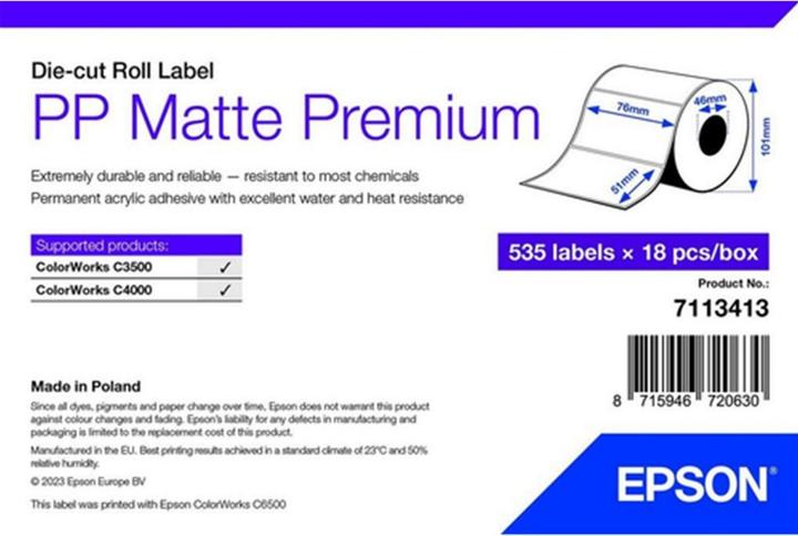 Actual product image Epson Pp Matte Label Prem Die-Cut