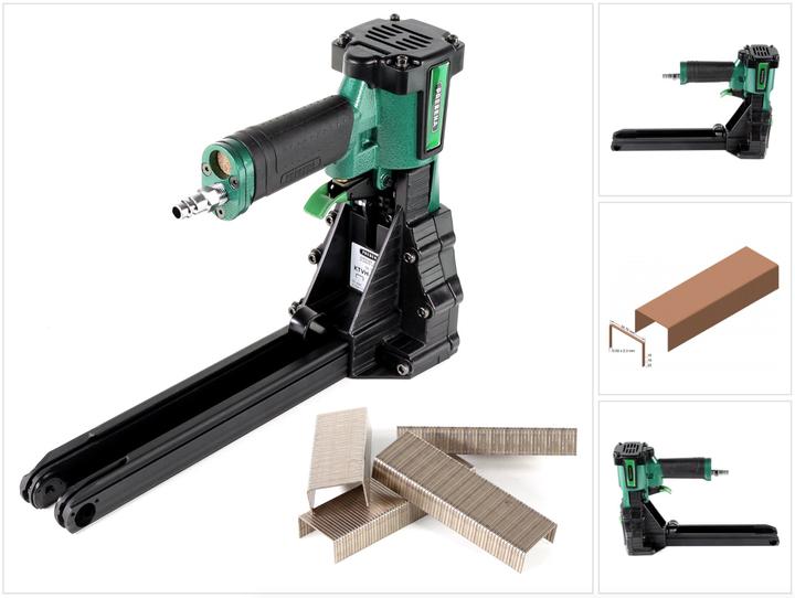 Produktbild Prebena KTVH-B19D Druckluft Kartonverschlusshefter Tacker Klammergerät + 10000x Heftklammern