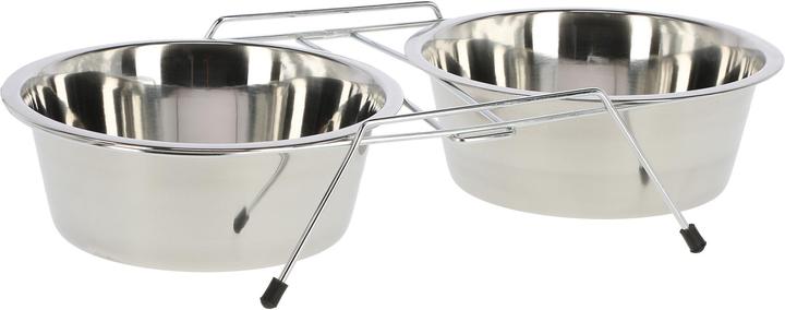 Produktbild Kerbl Doppelnapfständer incl. 2 x 450 ml Napf (0.45 l)