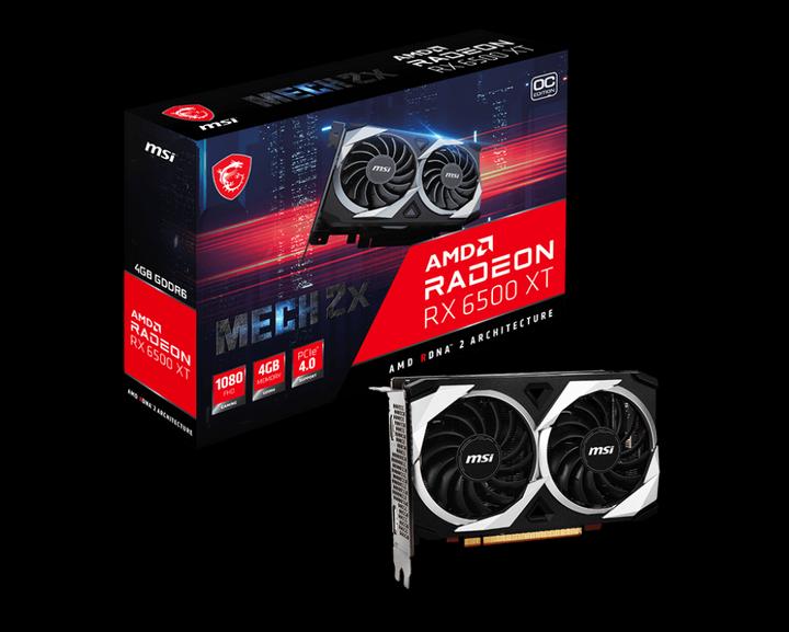 Actual product image MSI Radeon RX 6500 XT Mech 2X 4G OC (4 GB)