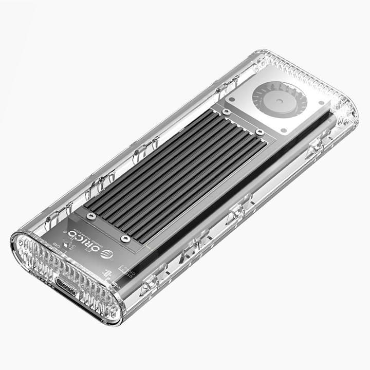 Productafbeelding Orico TCM2-G20 M.2 NVME USB-C 3.2 20Gb/s harde schijf - Zilver/Transparant (M.2)