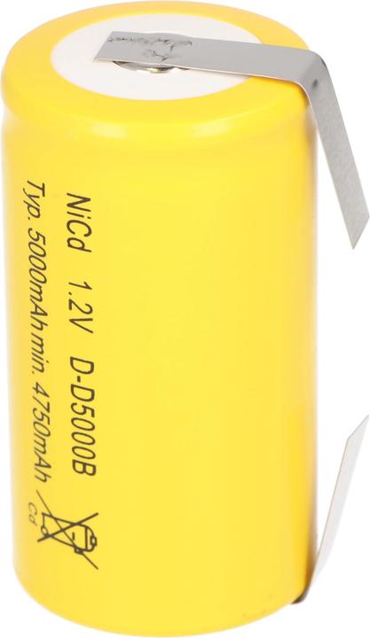 Produktbild AccuCell Akku KR-5000DEL Cadnica Mono mit Lötfahne in U-Form (1 Stk., Gerätespezifisch, 5000 mAh)