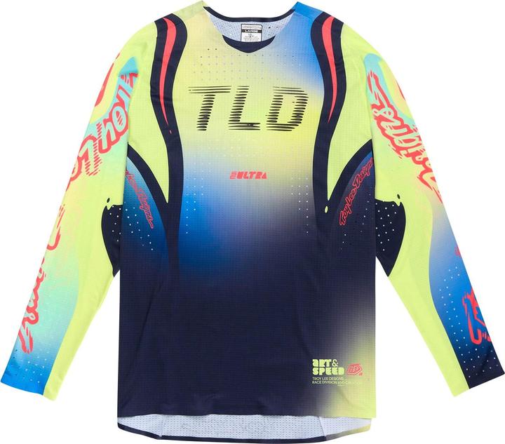 Troy Lee Designs SE Ultra Jersey, Drip, glo yellow/dark navy, XL (XL)