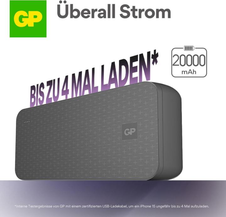 Actual product image GP Batteries GP PowerBank B+ Series 20000 mAh black (20000 mAh, 15 W)