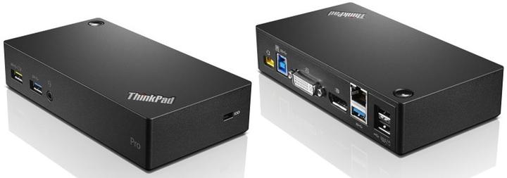 Actual product image Lenovo ThinkPad USB 3.0 Pro Dock - Docking Station - USB - DVI, DP - GigE - 45 Watt - It (USB-B, 10 Ports)