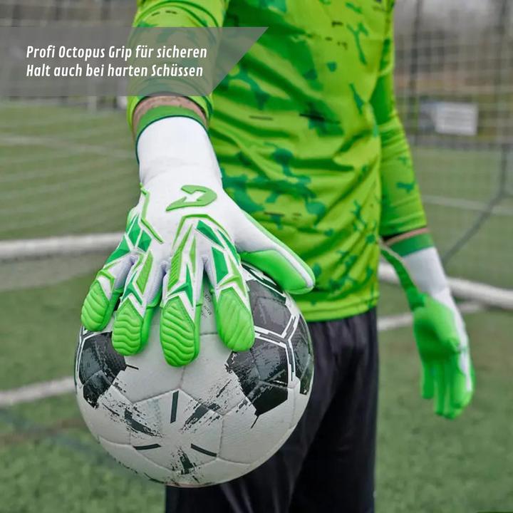 Actual product image Catch & Keep Fussballhandschuhe ViVor Freaky Green Gr. 8 Torwart Goalie Handschuhe (8)