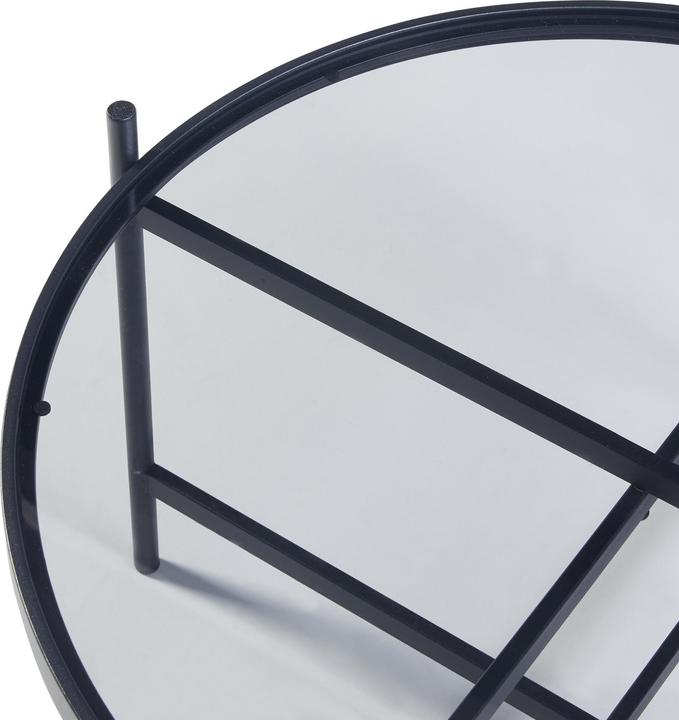 Image du produit En.Casa Ensemble de tables basses Lier 2 pièces plateau en verre noir