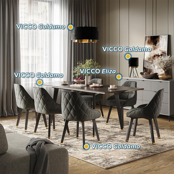 Produktbild Vichy Tischlampe Goldamo, Schwarz/Gold (E27)