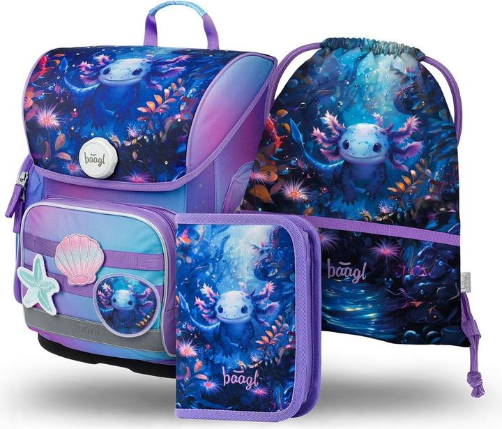 Produktbild Baagl 3-teiliges Schulranzen-Set Axolotl