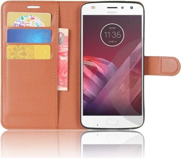 Produktbild MU Classic Leder Hülle mit Litchitextur (Motorola Moto Z2 Play)