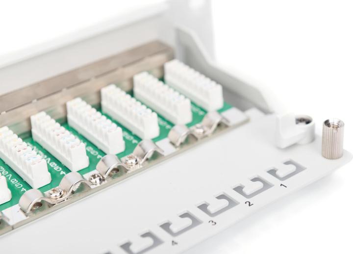 Produktbild Digitus CAT 5e Klasse D Patch Panel geschirmt 12-Port RJ45 8P8C LSA 1HE 25,4cm 10Zoll Rack Mount Farbe Gr...