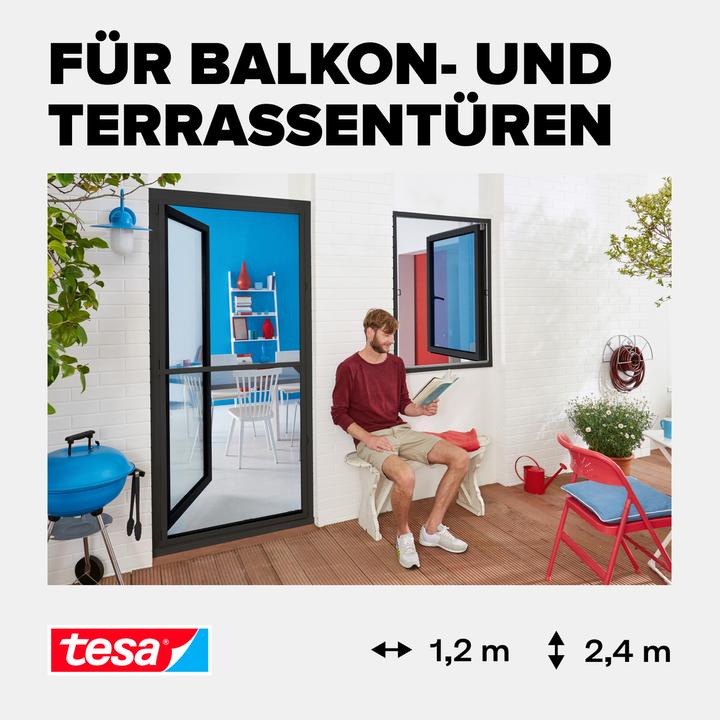 Produktbild tesa Insektenschutz Alu COMFORT für Türen, XL Insektengitter (120 x 240 cm)