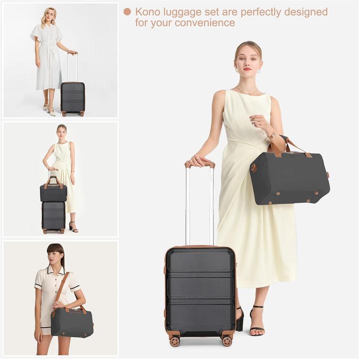 Actual product image Kono 4-teiliges Hartschalen-Kofferset (96 l, Hand luggage (up to 50 litres), M (50 - 90l), L (90 - 115l))
