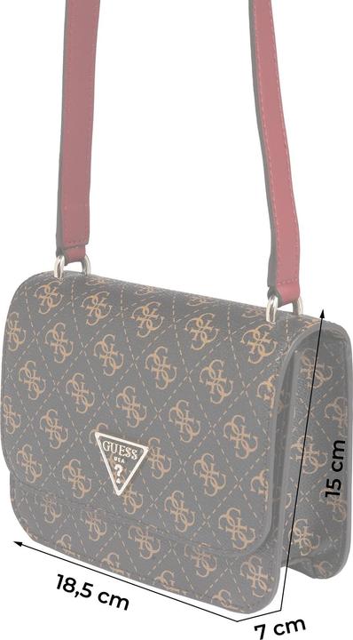 Actual product image Guess Noelle, 4G Logo, Textile Crossbody Bag, Brown, hwql78 79780, 18.5 x