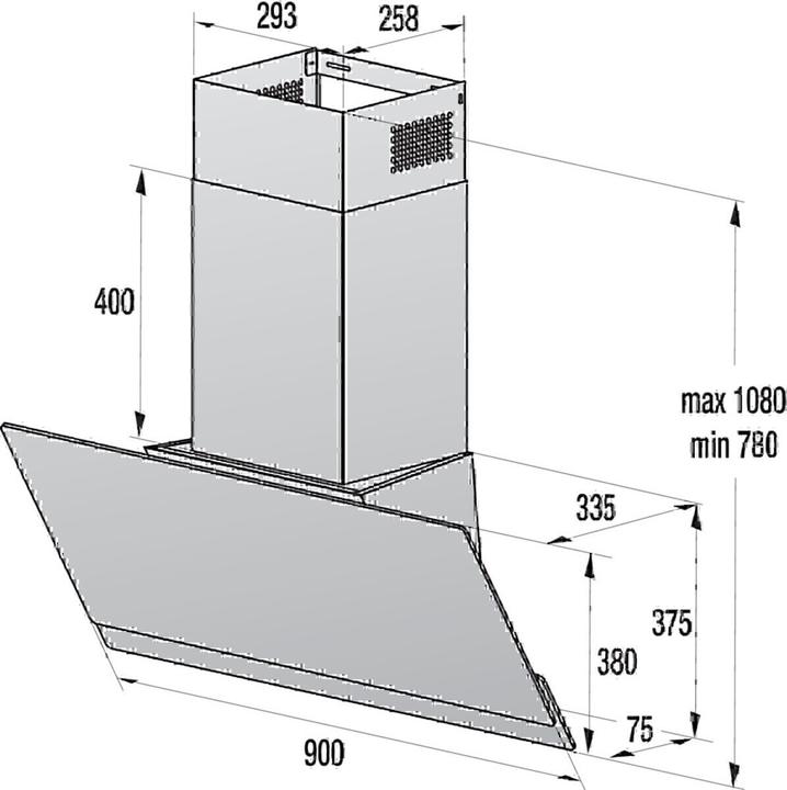 Actual product image Gorenje W9TB chimney bonnet headless 90cm sw (Wall hood)
