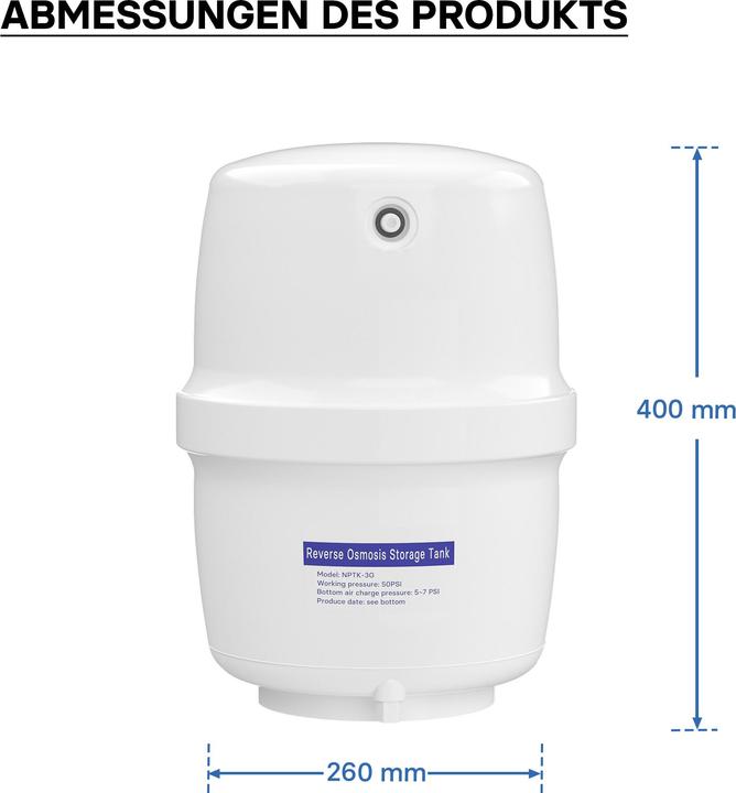 Produktbild Naturewater Umkehrosmose 4 G Wassertank 15,14 L Wasser Container lebensmittelecht