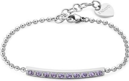 Sagapo S'Agapõ - Dazzly SDZ13 purple crystal glitter steel bracelet (18.50 cm, Edelstahl)