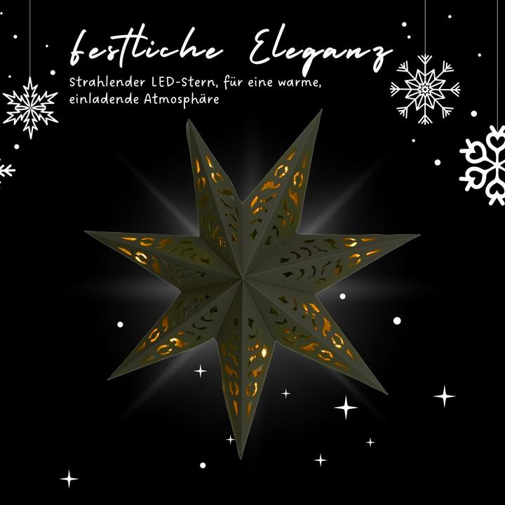 Immagine prodotto Hermex Stella di Natale a LED Stella appesa illuminazione lanterna Stella pieghevole