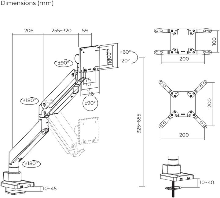 Produktbild Oplite MT57 Monitor Arm