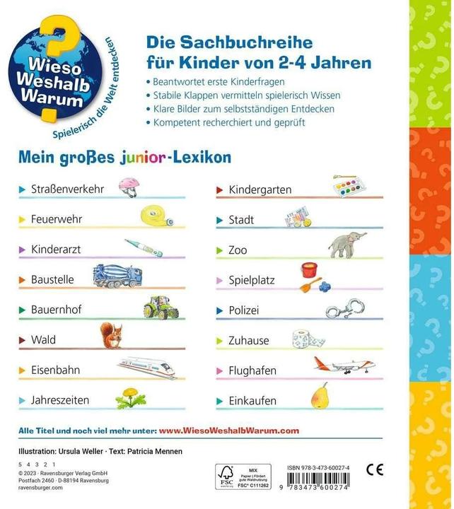 Image du produit Ravensburger Wieso? Weshalb? Warum? Mein grosses junior-Lexikon (Allemand, Patricia Mennen, 2023)