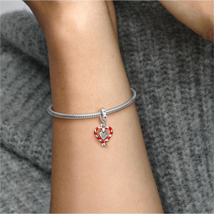 Immagine prodotto Pandora Doppio cuore di bastoncini di zucchero a Natale (Argento 925)