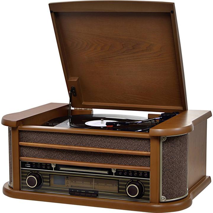 Reflexion HIF2004BT Retro Stereoanlage Funkempfang, Bluetooth®, Plattenspieler (Plattenspieler, CD Player, Bluetooth, 2x 40 W)