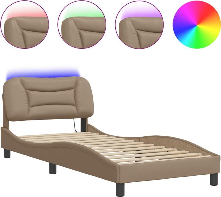 Produktbild VidaXL Bettgestell mit LED Kunstleder (160 x 200 cm)