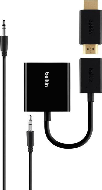 Image du produit Belkin Câble HDMI - D-Sub (VGA) + jack 3,5 mm long de 0,15 m (B2B137-BLK) (0.10 m, VGA, HDMI)