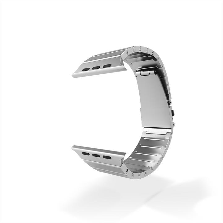 Actual product image Strap-it Smartwatch bandje - Geschikt voor Apple Watch luxe bandje - zilver - Horlogeband / Polsband (Titanium)