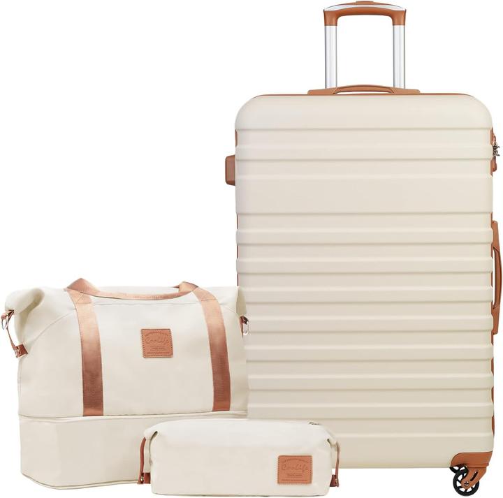Coolife 3-teiliges Hartschalenkoffer-Set mit TSA-Schloss (93 l, L (90 - 115l))