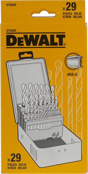 Produktbild DeWalt HSS-G Metallbohrer Set (1 mm, 1.5 mm, 2 mm, 2.5 mm, 3 mm, 3.5 mm, 4 mm, 4.5 mm, 5 mm, 5.5 mm, 6 mm, 6.5 mm, 7 mm, 7.5 mm, 8 mm, 8.5 mm, 9 mm, 9.5 mm, 10 mm, 10.5 mm, 11 mm, 11.5 mm, 12 mm, 12.5 mm, 13 mm)