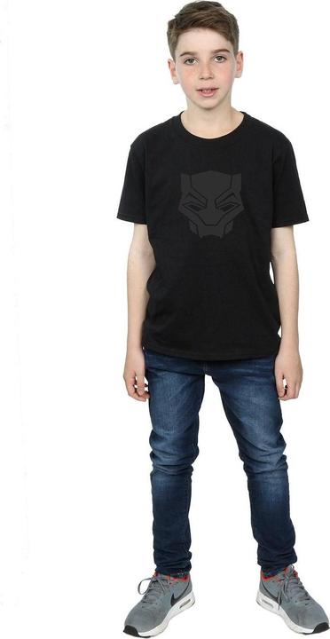 Produktbild Jungen Black Panther Schwarz auf Schwarz TShirt (140, 146)