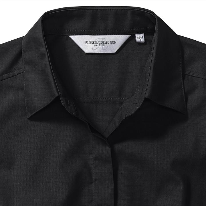 Produktbild Russell Collection Popelin Bluse Hemd Langarm pflegeleicht tailliert (M)