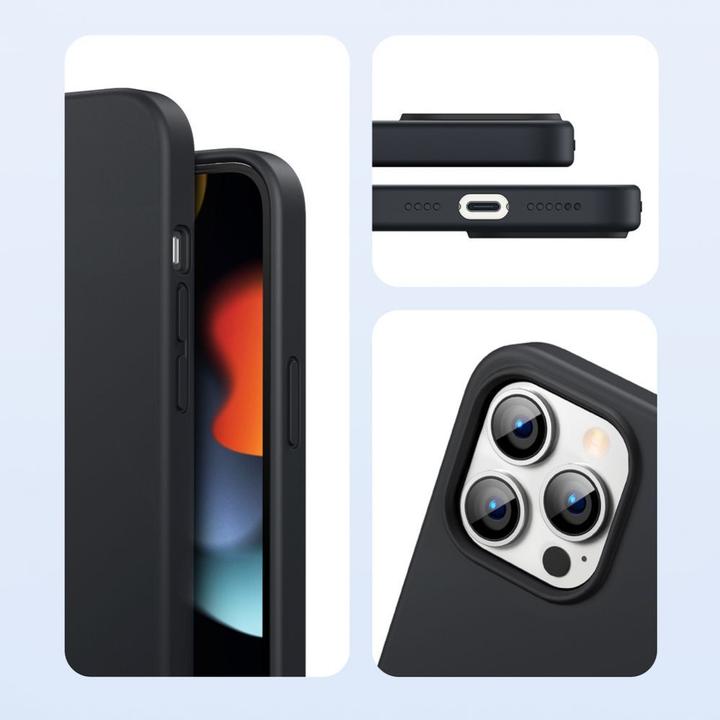 Actual product image Ugreen Protective Silicone Case rubber flexible silicone case cover for iPhone 13 Pro Max black (Apple iPhone 13 Pro Max)