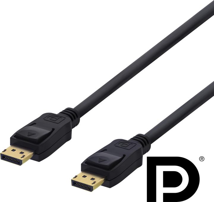 Actual product image Deltaco DisplayPort cable 1m 4K UHD DP 1.2 black (1 m, DisplayPort)
