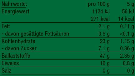 Nährwerte und Zutaten vegalife Bio Weizengras Pulver (1 Stück, Pulver, 125 g)