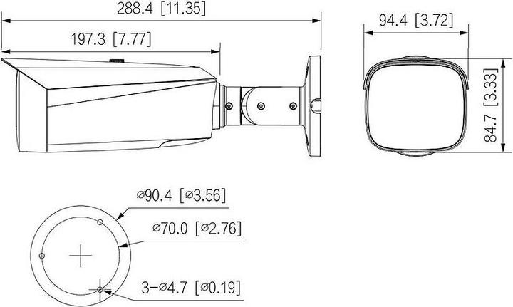 Actual product image Dahua NET CAMERA 8MP IR BULLET/HFW3849T1-ASPV0280BS5 (3840 x 2160 pixels)