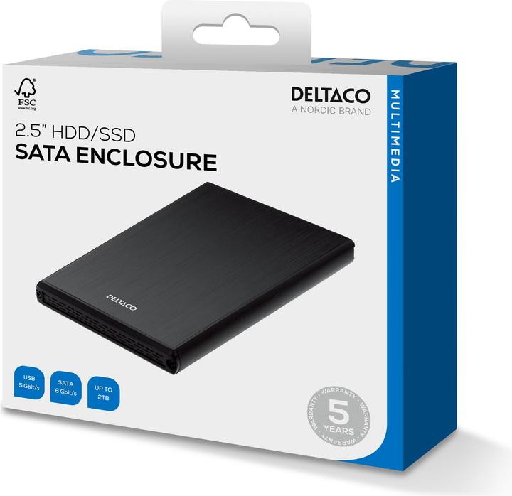 Immagine prodotto Deltaco MAP-GD28U3 - Alloggiamento HDD - 2,5 pollici - Serial ATA III - Connettività USB - Debole (2.5")