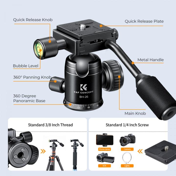 Produktbild K&F Concept Ball head BH-26 (Kugelkopf)